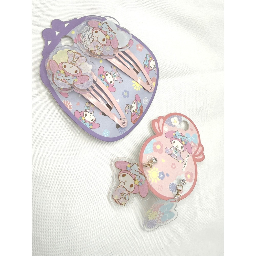 Sanrio My Melody Kimono Hair Clips and Earrings Set Pink Kawaii Japan License